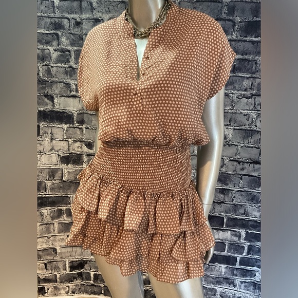 Polka Dot Drop Waist Ruffled Mini Dress - Picture 6 of 6